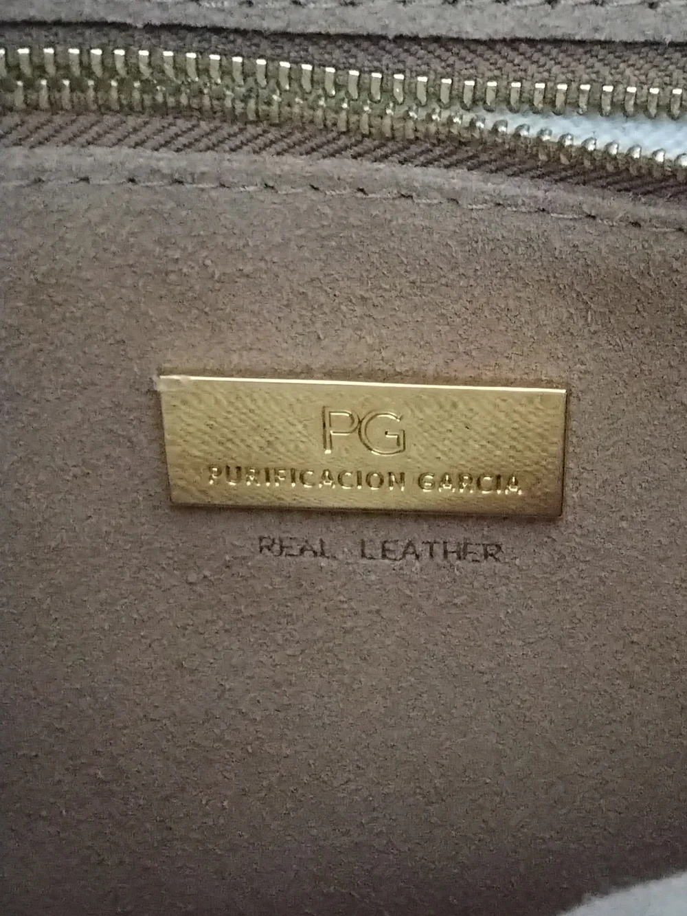 PURIFICACION GARCIA Leather Satchel with Contrasting Top Handle